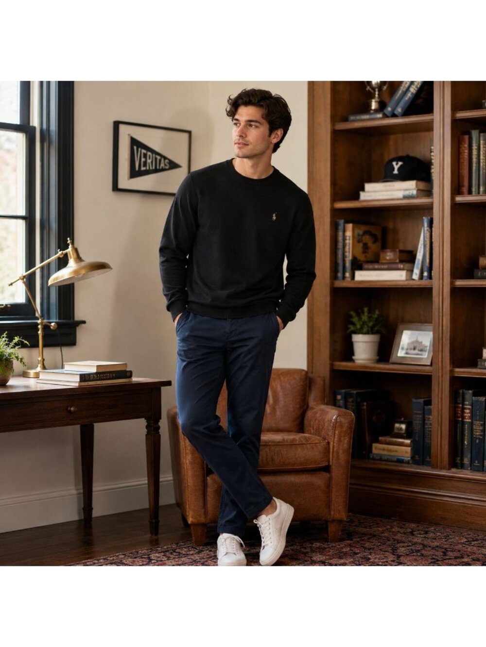 Polo Ralph Lauren Men’s Long Sleeve Pullover Sweatshirt Black Size M